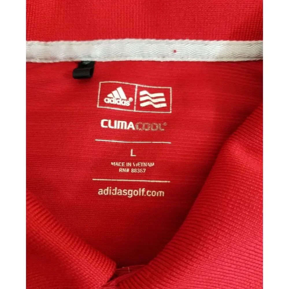 Adidas Golf Men's Red Clima Cool Polo Shirt Size L 122920-0308